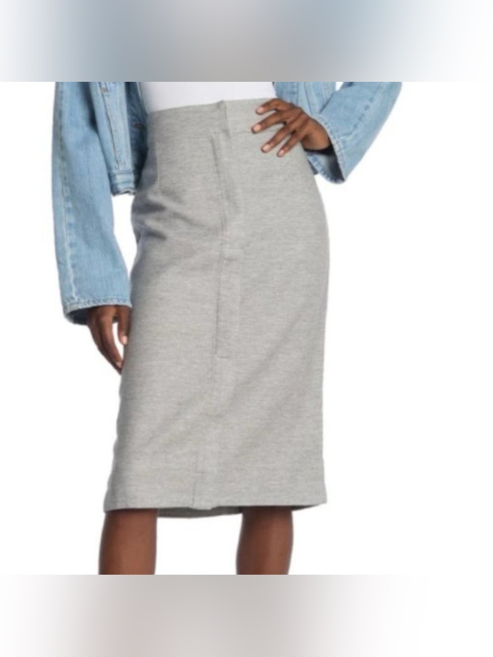 Free People Zipline convertible slit front high waisted pencil midi skirt size 6
